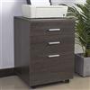 BAKAJI Cassettiera Scrivania Ufficio Legno MDF Mobiletto Stampante 3 Cassetti Moro