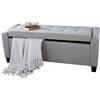 BAKAJI Cassapanca Pouf Contenitore Panca Sgabello Poggiapiedi in Tessuto Grigio Chiaro