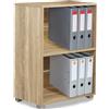 BAKAJI Mobile Mobiletto Libreria a Scaffali 2 Ripiani In Legno Naturale 77x60x31 cm