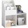 BAKAJI Libreria Cameretta Bambini Legno Scaffale 5 Ripiani Porta Giocattoli Libri Rivis