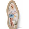 Shally Dogan Specchio Grande Ondulato con Cornice Rivestimento in Velluto Cachi 60 x 160 cm