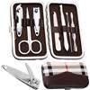 GHPKOTW 7 Pezzi Set Manicure,Tagliaunghie Set Professionale,Kit Per Manicure,Grooming Kit Strumenti Per Manicure,Kit Per La Cura Delle Unghie,Set Unghie Grooming Kit Con Borsa Da Viaggio