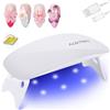 Aokitec Lampada UV per unghie in gel: mini lampada UV piccola lampada LED per unghie gel smalto poli costruttore, strumento di indurimento in 2 timer con cavo USB per professionale (bianco)