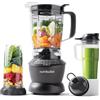 Nutribullet Frullatore freddo e caldo Combo grigio carbone - Include potente base da 1200 W, 3 tazze in diverse dimensioni, 2 coperchi pieghevoli per On The Go e 1,8 l, frullatore per frullati e