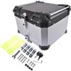 GLOSSY AUTO PARTS Baule portaoggetti universale in lega di alluminio impermeabile per moto, bagagli, 55 l, colore: argento