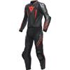 DAINESE Tuta in pelle Laguna Seca 5 2 pezzi per moto, colore: nero/antracite/FLUO-RE, 52