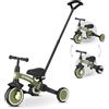QPLAY Triciclo & Bici d'equilibrio senza pedali QPLAY Stager 3 in 1, con maniglione a spinta, pedali rimovibili, si trasforma da 3 a 2 ruote senza attrezzi, sella regolabile, dai 2 ai 6 anni (Silver)