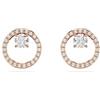 Swarovski Orecchini a lobo Constella, Taglio Round, Bianchi, Placcato color oro rosa