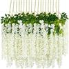 HanYun Fiore artificiale, confezione da 12 rampicanti artificiali da 1,9 m, per esterni, matrimoni, cerimonie, archi, feste, casa e giardino (bianco, 12 pezzi densi)
