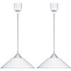 Trio Leuchten 301400101 Diego Lampada a Sospensione, E27 max.60W, Ø 30cm, lunghezza 125cm, vetro rigato bianco (Confezione da 2)