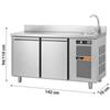 Tavolo Frigo Professionale Made In Italy, 2 Porte con Lavello e Alzatina, Profondità 70 cm, -2°C/+8°C, in Acciaio Inox AISI 304