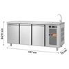 Tavolo Frigo Professionale Made In Italy, 3 Porte con Lavello, Profondità 70 cm, -2°C/+8°C, in Acciaio Inox AISI 304