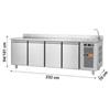 Tavolo Frigo Professionale Made In Italy, 4 Porte con Lavello e Alzatina, Profondità 70 cm, -2°C/+8°C, in Acciaio Inox AISI 304