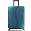 Youth Union Custodia Valigia 18-32 Pollici Fibra di Carbonio di Bambù Luggage Cover in Poliestere Trasparente Viaggio Luggage Trolley Case Cover Protector, Ondulazione verde, XL, Viaggio