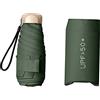 Harilla Ombrello Da Viaggio Pieghevole, 6 Stecche Mini Ombrello Antivento Portatile Ombrello Da Viaggio Pioggia E Sole Piccolo Compatto Ombrello Da Piccolo Ombrello Anti-Uv Robusto per Pioggia, verde scuro