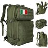 Oreunik Zaino Militare 45L, Zaino Tattico Impermeabile, Zaini Molle Grande Zaino d'Assalto per Trekking, Campeggio, Escursionismo (Verde)