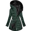 Kmrlofiy Cappotto con Cappuccio Invernale da Donna Elegante Cappotto Foderati Giacca Antivento in Pile Termici Giubbotto Lungo Parka Donna Caldo Lspessito Giubbino Termica Piumini (Verde, XL)