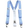 TigerTie Bretelle dal design sottile, unisex, a forma di Y, con 3 clip extra forti, colore tinta unita, lavorazione di alta qualità, Azzurro, Taglia unica