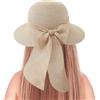 ZXTGBQ Cappelli da sole in paglia pieghevoli per donna, protezione UV, cappelli di paglia, morbidi pieghevoli con fiocco, visiere da sole per donna, cappelli da spiaggia estivi a tesa larga in paglia