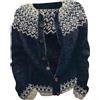 Generisch Cardigan da donna con motivo tradizionale norvegese - Cardigan abbottonato in stile rustico Skandi | Cardigan invernale Fair-Isle per giornate accoglienti, Stil_j01 blu navy, 4XL