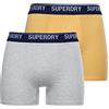 Superdry - Boxer da Uomo Multi Pack Giallo/Grigio S