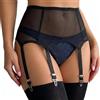 Eagerlove Reggicalze In Tessuto A Rete Trasparente Con 6 Cinturini Fibbie In Metallo A Vita Alta Antiscivolo Per Calze Autoreggenti Taglie Forti Nero M