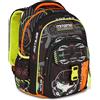 Mitama Zaino Scuola FLUO BATTLE, New Plus, Triplo Scomparto, Tasche Porta Bor...