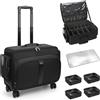 Relavel Grande valigetta cosmetica trolley, professionale beauty case con 4 piccole b...