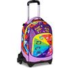 Seven Inside Out 2 Trolley Scuola Jack 3 Ruote, Viola, 3 in 1, Zaino Triplo U...