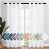 PONY DANCE Tenda in voile - Tenda per finestra con occhielli in lino, effetto decorazione per la casa, leggera, filtrare morbida, mezza trasparente, L 140 x H 200 cm, bianco, 2 pannelli