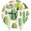 Buewutiry Orologi da parete a batteria, 25,4 cm, con cactus e piante grasse, moderni, silenziosi, piccoli orologi da parete per soggiorno, bagno, cucina, ufficio, decorazione decorativa con supporto