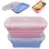 YZDZSW 2 contenitori pieghevoli per il pranzo, 800 ml, in silicone, con coperchio