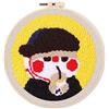 Figured'Art Punch Needle Kit completo per adulti e bambini - Succo di frutta - Perfetto per principianti. Kit pronto da ricamare misura 20x20cm con telaio circolare