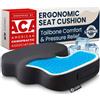 5 STARS UNITED 5 STAR UNITED, Cuscino per sedia in memory foam supporto ergonomico per il coccige per sedia da ufficio, sollievo da sciatica e mal di schiena, antiscivolo - fodera lavabile in lavatrice - Nero Artico