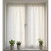 mauro Tende a Vetro per finestra e porta in tessuto effetto lino bianco naturale, Larghezze 45/70/90 cm, 3 Varianti Ricamo Bianco, Beige, Grigio, Altezza Personalizzabile - bianco 90x240 cm