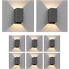 ledscom.de 8 x CUBEL lampada da parete per esterni, antracite, IP65, up & downlight, rettangolare, incl. lampada LED, 4,1 W, 501lm, bianco caldo