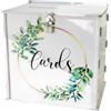 URCheers Scatola per carte di credito, in PVC con lucchetto, 25 x 25 x 21 cm, per matrimonio, per ricevimenti di nozze, feste, lauree, feste di compleanno, ecc. Bianco