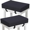 uyeoco 2/4 Pezzi Cuscino per Sgabello Rettangolare 3/5/8 Spesso Sgabello da Bar Cuscino Sgabello da Toeletta Rimovibile Morbido Antiscivolo Cuscini con Lacci di Fissaggio(Black,2pcs 30x40x8cm)