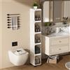NETEL Mobile da Bagno stretto,colonna bagno da terra,per Soggiorno, Ripostiglio,Cucina，Moderno,22 x 25.5 x 156 cm,Bianco