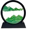 SANDCLE Pittura di Sabbia che scorre - immagine di Sabbia in Movimento, Flow Pittura di Vetro Rotonda a Clessidra 3D, Arte Decorazione Regalo per Casa Ufficio (Verde, 7 Pollici)