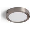 LEDKIA LIGHTING Plafoniera LED 18W Circolare Metallo Ø225 mm Argento per Soggiorno, Cucina 3000K Bianco Caldo