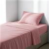 Ruggeri Set Lenzuola Completo Letto Singolo, in Microfibra, Rosa | 1 lenzuolo sopra di 160 x 290 cm, 1 lenzuolo con angoli di 90 x 200 cm con altezza angolo di 25 cm e 1 federa di 50 x 80 cm