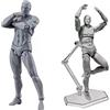 Generic Manichino snodabile, Modello di Disegno con Pose Personalizzabili per Corpo di Action Figure, manichino da Disegno Mobile in PVC Durevole ampiamente utilizzato per Ufficio di Famiglia, Uomo Grigio