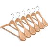 Amber Home 10 Pezzi 44.5cm Grucce Appendiabiti di Lusso Naturale in Legno Massello con Spalla Larga(5.8cm) per Cappotto Completo Giacca con Barra Tonda Antiscivolo