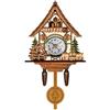 Greensen Piccolo Orologio da Parete Antico a cucù con Pendolo a Campana a Dondolo, Stile Europeo Tradizionale, Batteria Non Inclusa, Decorazione per Orologio da Parete per la Decorazione