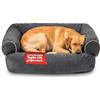 Avilia - Cuccia Divanetto per Cani e Gatti Morbida con Bordi Rialzati - in Velluto e PP Cotton - Supporto Collo e Testa - Taglie L/2XL/4XL (Grigio Scuro, XXL (90 x 65 x 27 cm))
