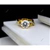 Anello Promessa Pave Set Side-Stone 9 MM Rotondo Moissanite Argento Sterling 925
