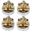 FLEOR Potenziometro A500K B500K per basso e chitarra con controllo del volume, 4 pezzi, lunghezza 15 mm, in rame placcato oro, albero corto split (set di 2A2B)