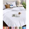 Utopia Bedding Copripiumino Matrimoniale - Microfibra Copripiumino 260x220cm + Federe 50x75cm - Bianco