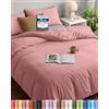 Utopia Bedding Copripiumino Una Piazza e Mezza - Microfibra Copripiumino 200x200cm + Federe 50x75cm - Rosa